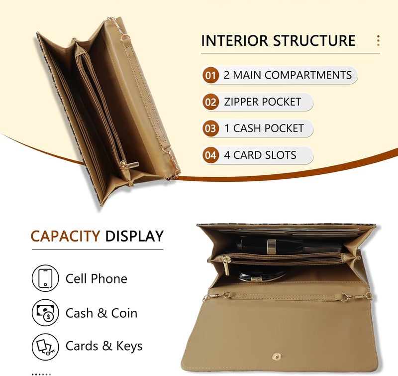 UU Crossbody Bags for Women, Small Bag with Removable Chain, Card Slots & Phone Pocket - Lightweight Purse Wallet (8 Colors) - Image 3